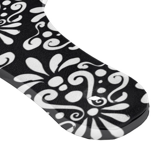 Roter schwarzer Damast punktiert personalisiertes Schneidebrett (Ecke)