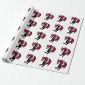 Roter Schwarzer Drache Fabelwesen Geschenkpapier (Ungerollt)
