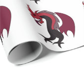 Roter Schwarzer Drache Fabelwesen Geschenkpapier (Rolleneckpunkt)