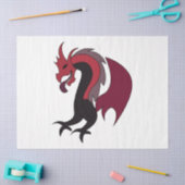 Roter Schwarzer Drache Fabelwesen Seidenpapier (Basteln)