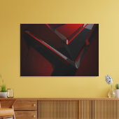 Roter schwarzer geometrischer abstrakter Splitter Leinwanddruck (Insitu (Wohnzimmer))