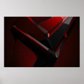 Roter Schwarzer Geometrischer Abstrakter Splitter Poster (Vorne)