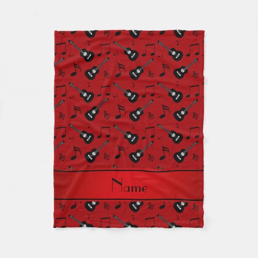 Roter schwarzer Gitarren-Musiknoten des Fleecedecke (Vorderseite)