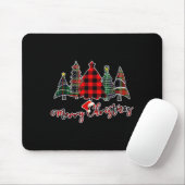 Roter schwarzer grüner Büffel Kariert Frohe Weihna Mousepad (Mit Mouse)