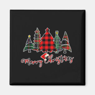 Roter schwarzer grüner Büffel Karo Frohe Weihnacht Magnet