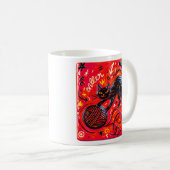 Roter schwarzer Kater Kaffeetasse (VorderseiteRechts)