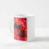 Roter schwarzer Kater Kaffeetasse (Vorderseite Links)