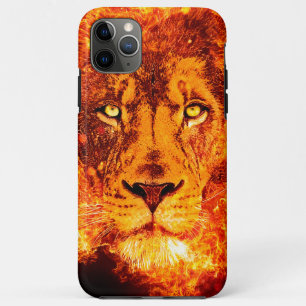 Roter schwarzer orangefarbener flammender Löwenkop Case-Mate iPhone Hülle