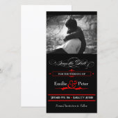 Roter & schwarzer Poster-Stil Save-the-Date-Kalend Save The Date (Vorne/Hinten)