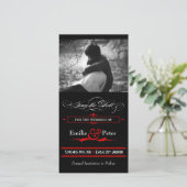 Roter & schwarzer Poster-Stil Save-the-Date-Kalend Save The Date (Stehend Vorderseite)