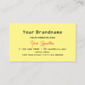 Roter schwarzer Schachbrett Gelb mit Monogram mode Visitenkarte (Rückseite)