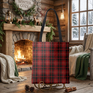Roter schwarzer Schachbrettkarton, moderne Weihnac Tasche