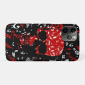 Roter schwarzer Schädel der musikalischen Case-Mate iPhone Hülle (Rückseite (Horizontal))