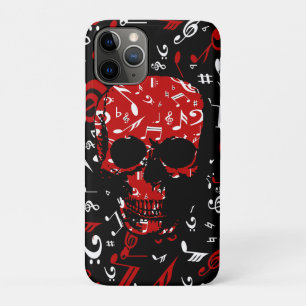 Roter schwarzer Schädel der musikalischen iPhone 11 Pro Hülle
