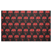 Roter schwarzer Schädel der musikalischen Stoff (Fat Quarter (45,7 x 55,9 cm))