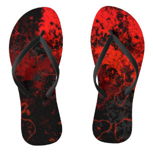 Roter, schwarzer und grauer Marmor abstrakt Badesandalen