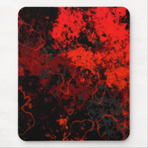 Roter, schwarzer und grauer Marmor-Abstrakt Mousepad