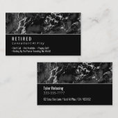 Roter, schwarzer und silberner Marmor auf schwarze Visitenkarte (Vorne/Hinten)