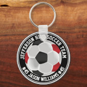 Roter, Schwarzer und Weiß-Fußball ⚽ Schlüsselanhän Schlüsselanhänger (Vorderseite)