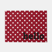 Roter schwarzer und weißer Polka-Dot Fußmatte (Vorderseite)