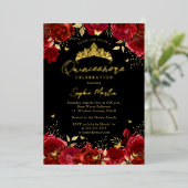 Roter Schwarzer Verzauberer Blumenschmetterling Qu Folieneinladung (Stehend vorne)