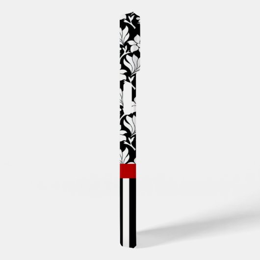 Roter, schwarzer weißer Name und Anfangsname Case-Mate iPhone Hülle (Rückseite / Rechts)