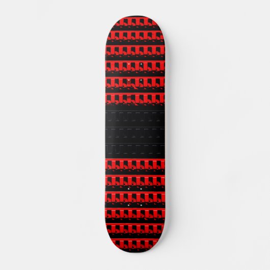 Roter Schwarzer Zaun Skateboard (Vorderseite)