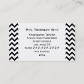 Roter schwarzer Zickzack Lehrer Apples Visitenkarte (Rückseite)