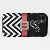 ROTER SCHWARZER ZICKZACK MONOGRAMM iPhone 5 Kasten Case-Mate iPhone Hülle (Rückseite (Horizontal))