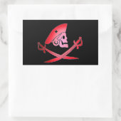 ROTER SCHWARZPIRATBANNER MIT SKULL, GESCHWINDIGTEN RECHTECKIGER AUFKLEBER (Tasche)