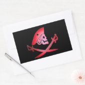 ROTER SCHWARZPIRATBANNER MIT SKULL, GESCHWINDIGTEN RECHTECKIGER AUFKLEBER (Umschlag)