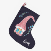 Roter Schwedischer Gnome mit aktuellem Weihnachtsf Großer Weihnachtsstrumpf (Vorderansicht (hängend))