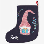 Roter Schwedischer Gnome mit aktuellem Weihnachtsf Großer Weihnachtsstrumpf (Rückseite)