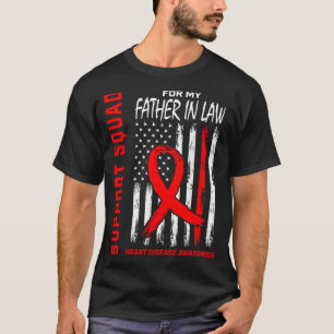 Roter Schwiegervater Herzkrankheit Bewusstseinsfla T-Shirt