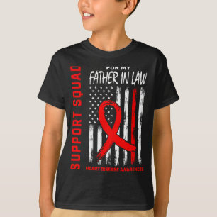 Roter Schwiegervater-Herzkrankheit-Bewusstseinsfla T-Shirt