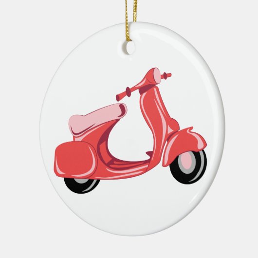 Roter Scooter Keramik Ornament (Links)