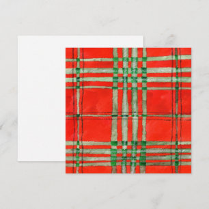 ROTER SCOTT TARTAN 5,25" quadratische flache Karte