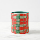 ROTER SCOTT TARTAN Jägergrün Combo Tasse + Initial (Zentrum)