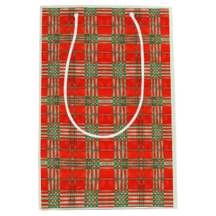 ROTER SCOTT TARTAN Mittlere Geschenktasche Geschenktüte