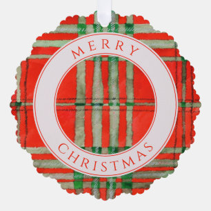 ROTER SCOTT TARTAN Wellpappe-Ornamentkarte Ornament Karte