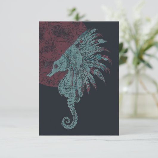 Roter Seepferd Einladung (Stehend Vorderseite)