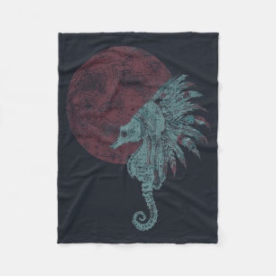 Roter Seepferd Fleecedecke