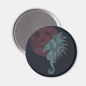 Roter Seepferd Magnet (Vorderseite/Rückseite)