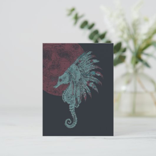 Roter Seepferd Postkarte (Stehend Vorderseite)