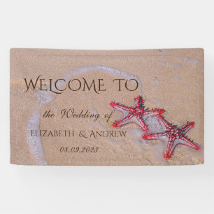 Roter Seestern Strandhochzeit Banner