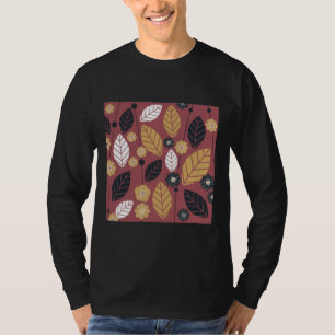 Roter Senfwein - Blätter und Blume T-Shirt