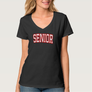 Roter Senior College Football Kostüm Coach Student T-Shirt