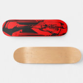 Roter Sensenmann Karo Skateboard (Horizontal)