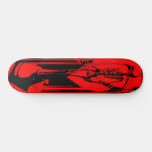 Roter Sensenmann Karo Skateboard (Horizontal)