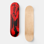 Roter Sensenmann Karo Skateboard (Vorderseite)